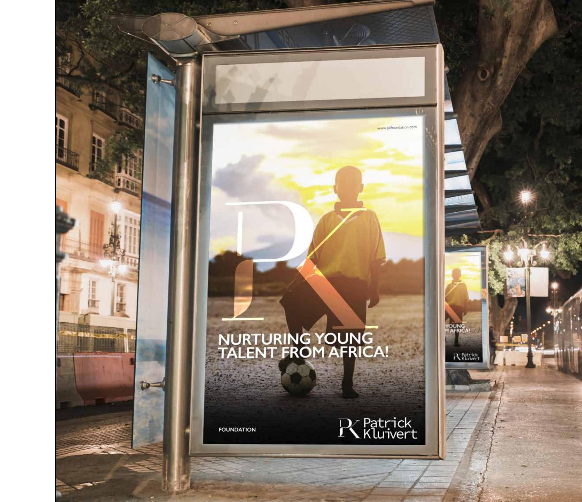 Patrick Kluivert Foundation — bus-stop billboard