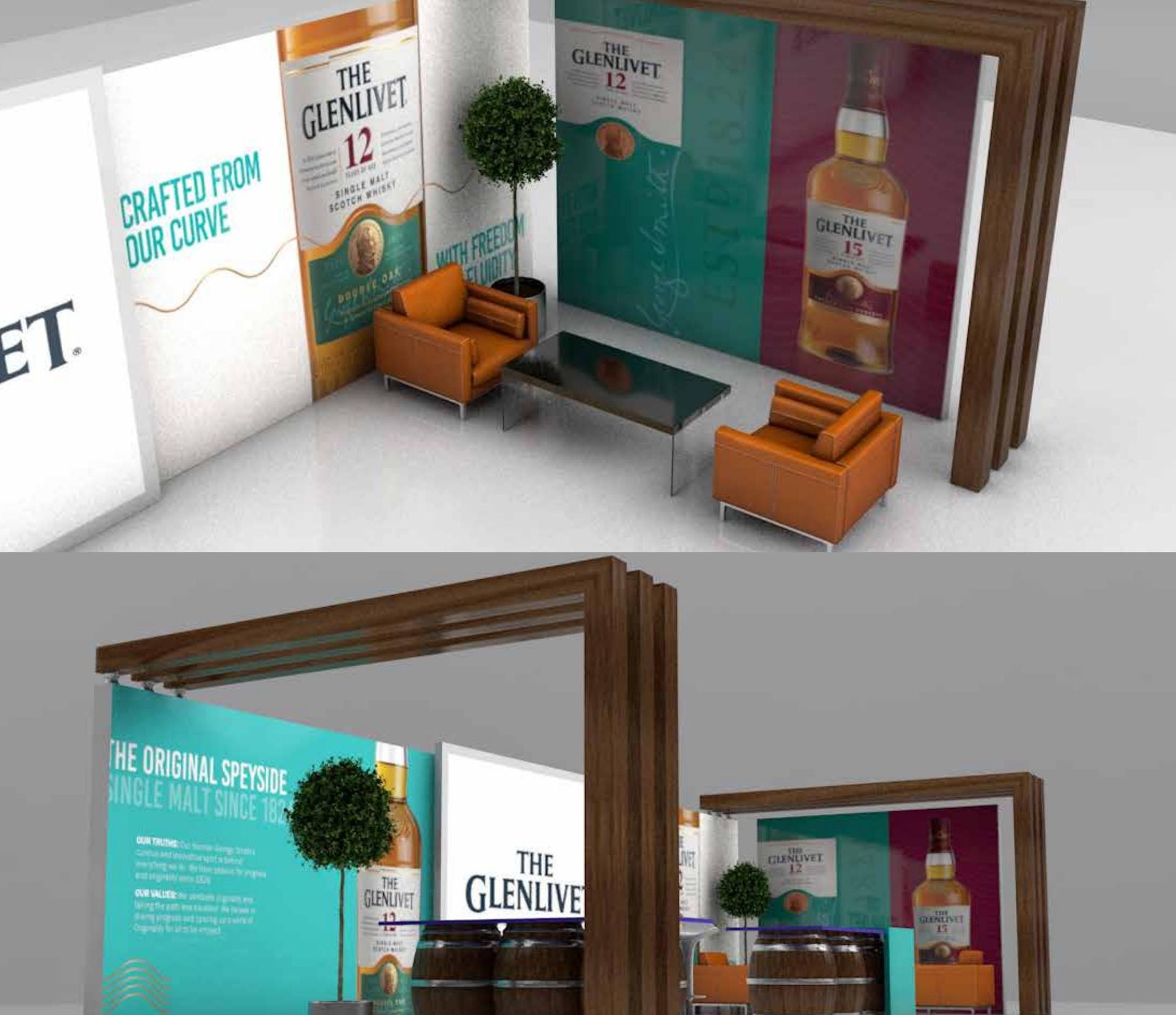 The Glenlivet — lounge environment render