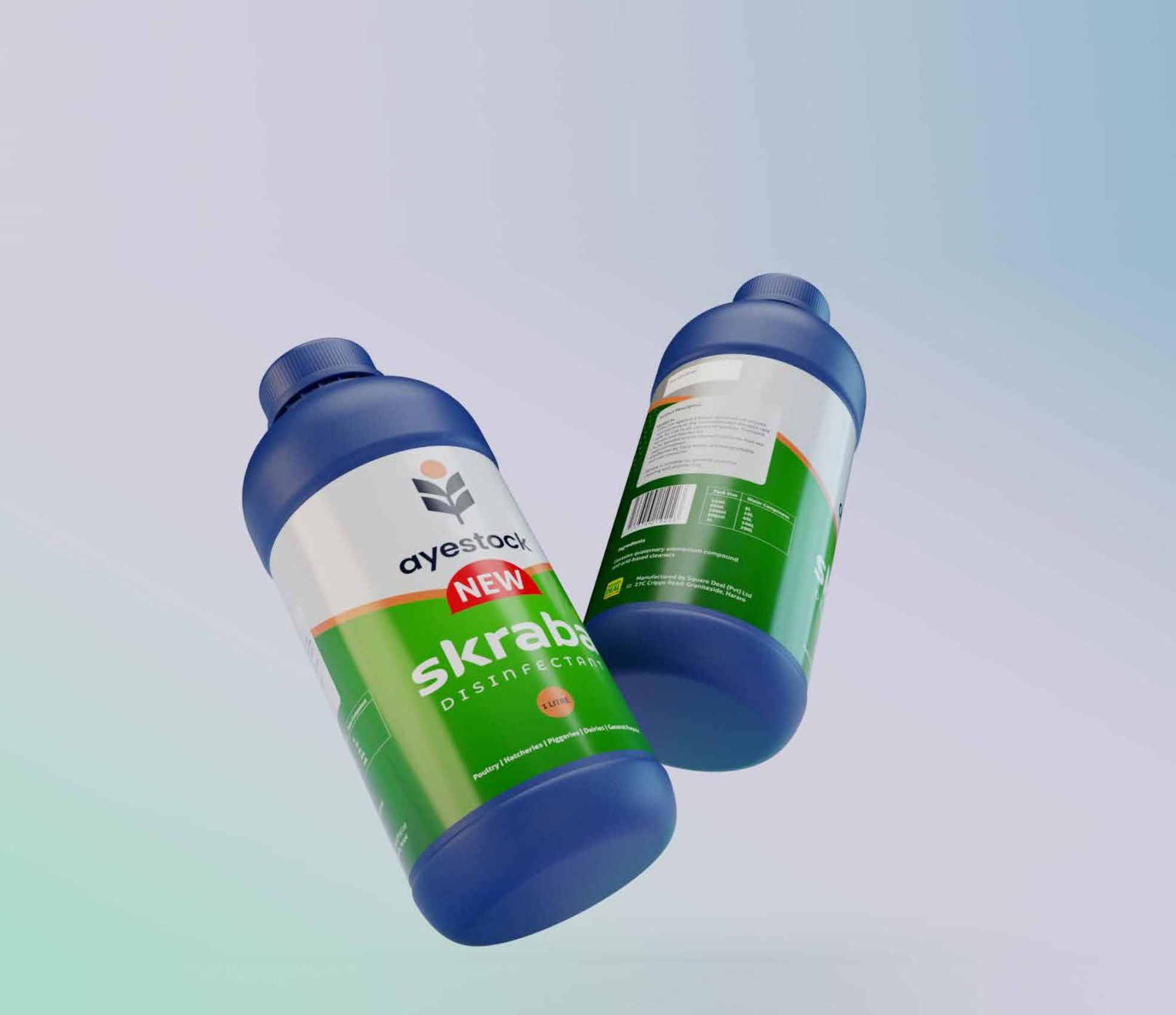 Skraba disinfectant bottles